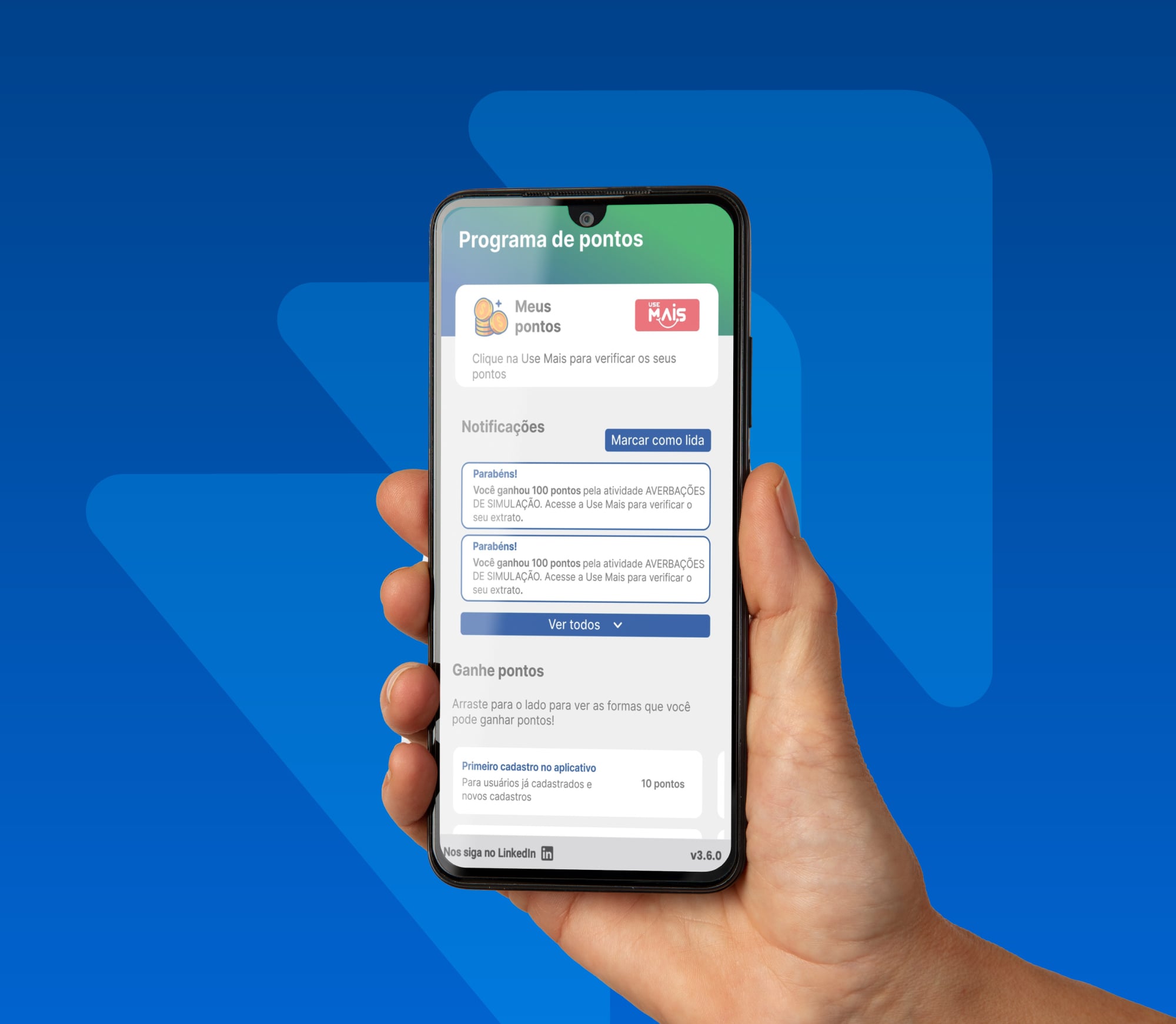 Celular com o aplicativo Meu Consignado, da Neoconsig